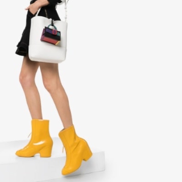 Gucci Yellow Rubber Kurt Ankle Boots - Picture 7 of 7